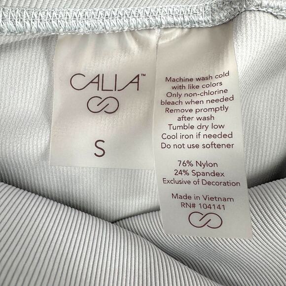 Calia Light Grey High Waisted Ribbed Athletic Performance Womens Leggings Small - Picture 6 of 9